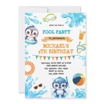 penguin pool party invitation