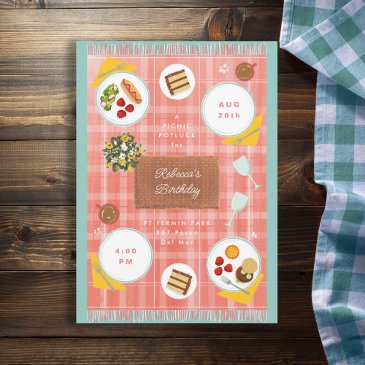 perfect picnic spring summer birthday invitation