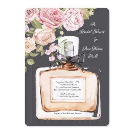 Small Perfume Bottle Shower Invitation Front View