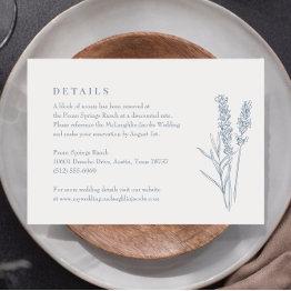 Small Periwinkle Wildflower Wedding Details Enclosure Rsvp Invitations Front View