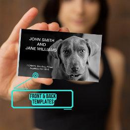 Small Personal Calling Invitations: Couples W Pet Photo Business Invitations Front View