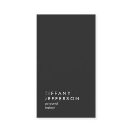 Small Personal Trainer Fitness Sport Coach Vertical Grey Business Invitations Front View
