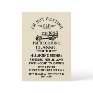 personaliazed sixty vintage 60th birthday party invitation