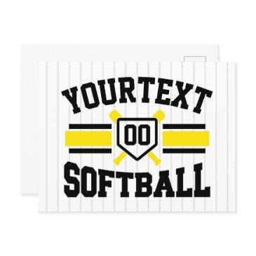 personalized add name softball player varsity team postinvitations