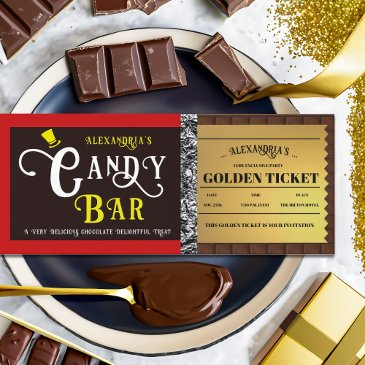 personalized candy bar golden ticket invitation