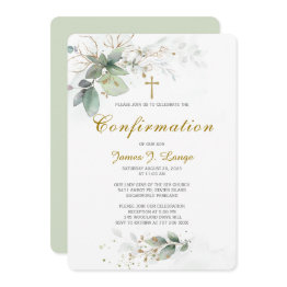 Small Personalized Catholic Confirmation Invitation Front View