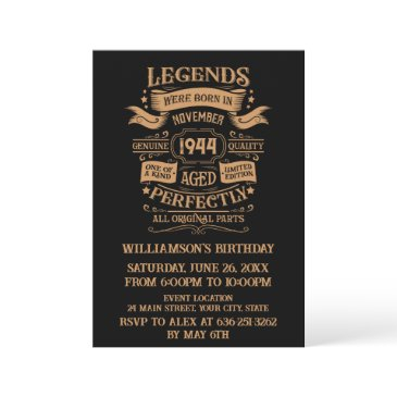 personalized eighty vintage 80th birthday party invitation
