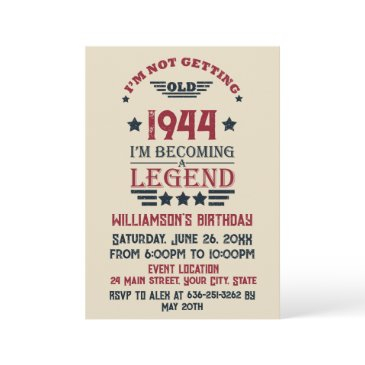 personalized eighty vintage 80th birthday party invitation