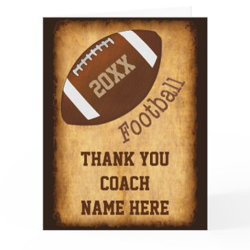personalized football coach invitations, player's names thank you invitations
