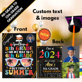 Small Personalized Funny Graduation 4th To 12th Grade Announcement Postinvitations Front View