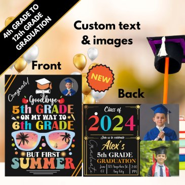personalized funny graduation 4th to 12th grade announcement postinvitations