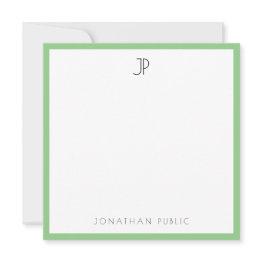 Small Personalized Modern Elegant Monogram Trendy Sleek Note Invitations Front View