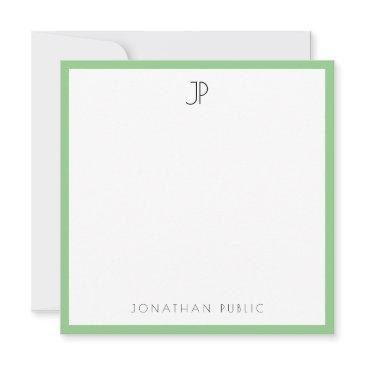personalized modern elegant monogram trendy sleek note invitations