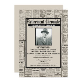Small Personalized Newspaper | Retirement Party Invitation Front View