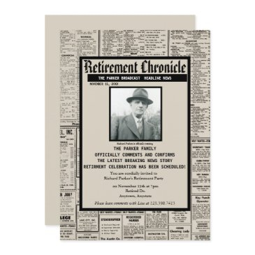 personalized newspaper | retirement party invitation