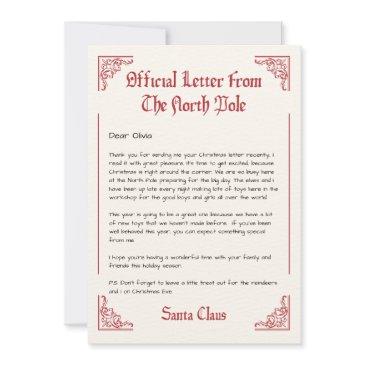 personalized official north pole letter from santa invitation