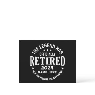 personalized retirement the legend has retired postinvitations