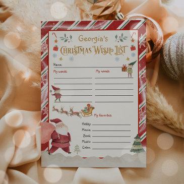 personalized santa claus christmas wish list invitation
