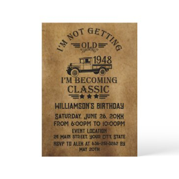personalized seventy five vintage 75th birthday invitation