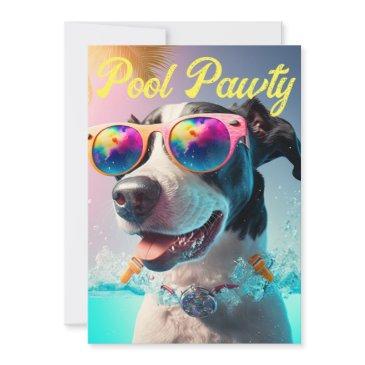 personalized special pool pawty for your dog party invitation