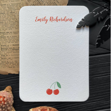 personalized sweet cherry note invitations