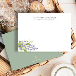 Small Personalized Thank You Noteinvitations Lavender Front View