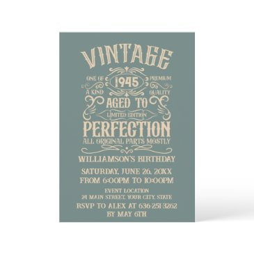 personalized vintage 80th birthday party invitation