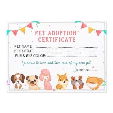 pet adoption certificate template