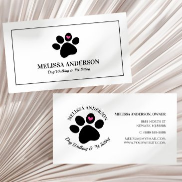 pet animal dog cat paw heart custom business invitations