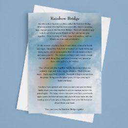 Small Pet Dog Cat Rainbow Bridge Sympathy Invitations Front View