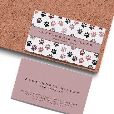 pet groomer | pink paw prints business invitations