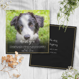 Small Pet Loss Sympathy Photo Square Thank You Invitations Front View