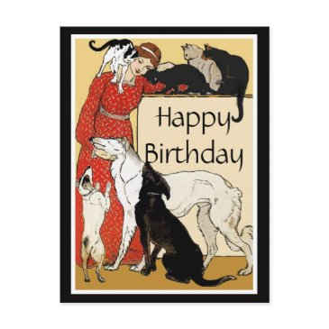 pet lover happy birthday postinvitations