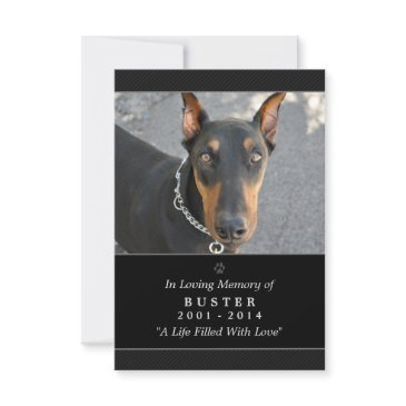 pet memorial invitations 3.5 x 5 black - contented poem