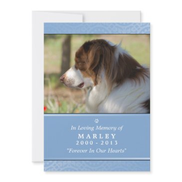pet memorial invitations 5"x7" light blue pet's prayer