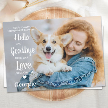 pet memorial personalized sympathy dog photo thank you invitations
