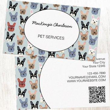 pet services french bulldog qr code business invitations