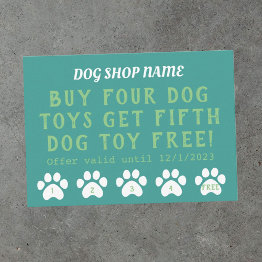 Small Pet Shop Dog Toy Loyalty Invitations Front View