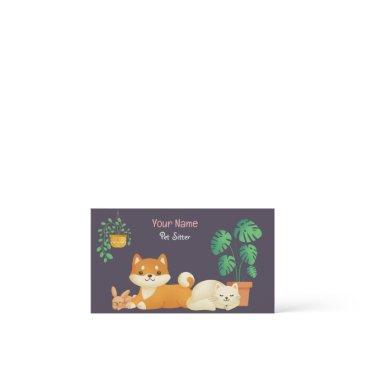 pet sitter/pet sitting business invitations cute animals