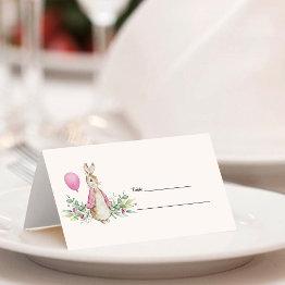 Small Peter Rabbit Baby Shower Place Invitations Front View