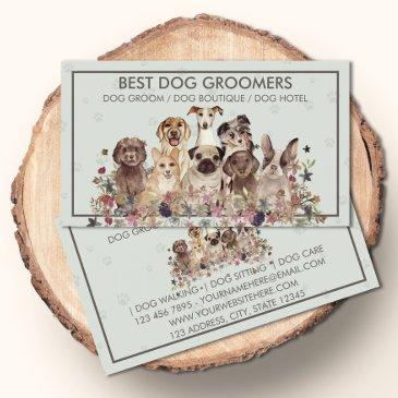 petsitter dogs sitting flowers veterinary retro business invitations