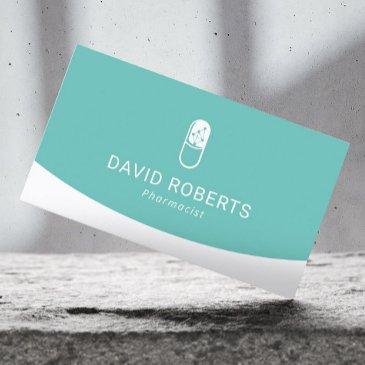 pharmacist medical pill logo professional teal business invitations