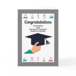 Small Pharmacy School Graduation Congratulations Invitations Front View