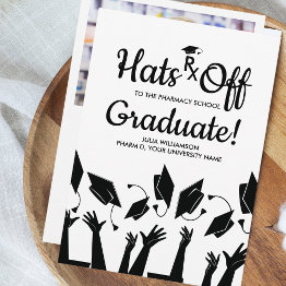 Small Pharmacy School Rx Grad Photo Graduation Party Invitation Front View