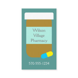 Small Pharmacy Store Hours Prescription Pill Bottle Business Invitations Front View