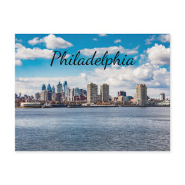 Small Philadelphia Skyline Postinvitations Front View