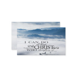 Small Philippians 4:13 All Things Through Christ Bible Business Invitations Front View