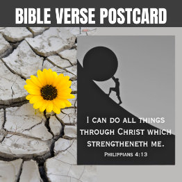 Small Philippians 4:13 Bible Verse Christian Postinvitations Front View