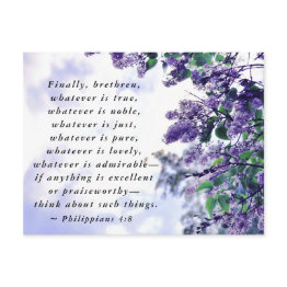 Small Philippians 4:8 Whatever Is Noble Bible Verse Postinvitations Front View