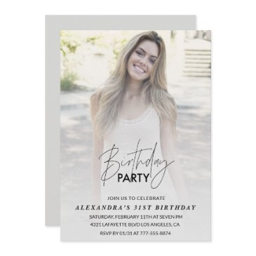 photo 31st birthday invitation birthday party grey